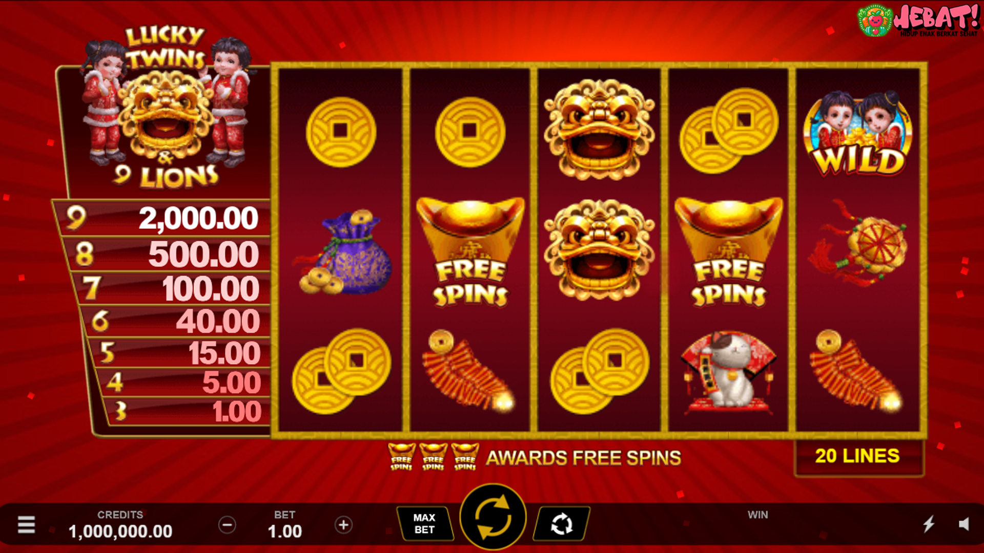 Keajaiban Simbol Oriental: Jackpot di Slot Lucky Twins & 9 Lions